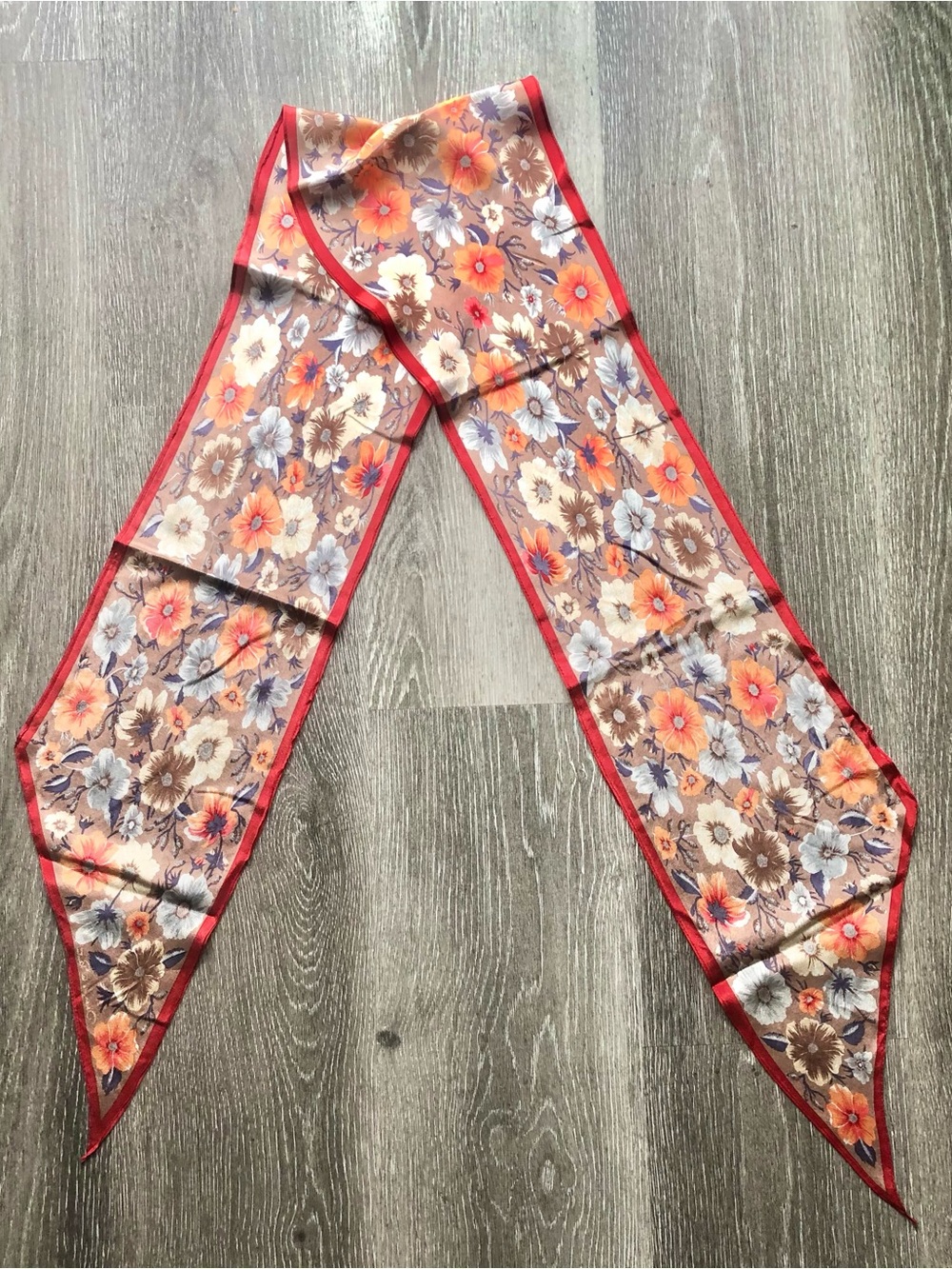 Vintage Silk Oscar de la Renta Fall Floral Scarf